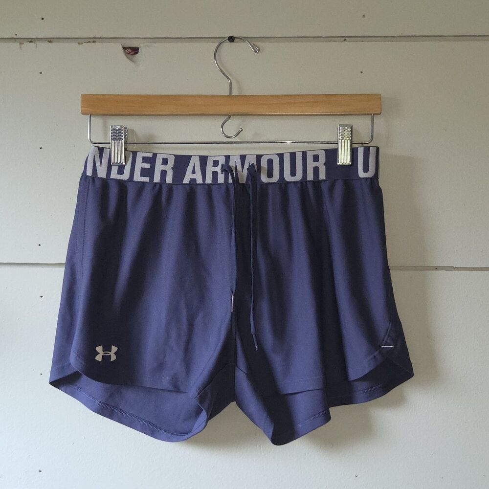 Under Armour HeatGear Women's Purple Loose Fit Athletic Shorts Small Drawstring